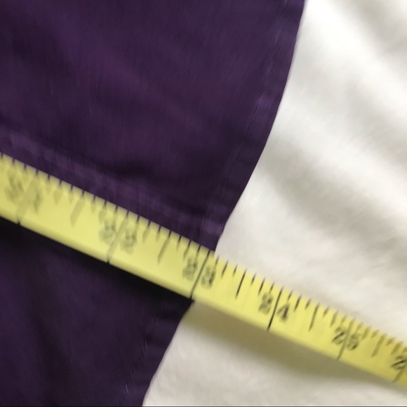 BANANA REPUBLIC Fitted Stretch Button Down, Purple Shirt, 3/4 Length Sleeves, LP - Picture 14 of 15
